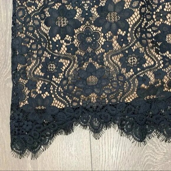 Free People For Love & Lemons Rosemary Mini Dress Lace Halter Off Shoulder Black - Picture 10 of 14